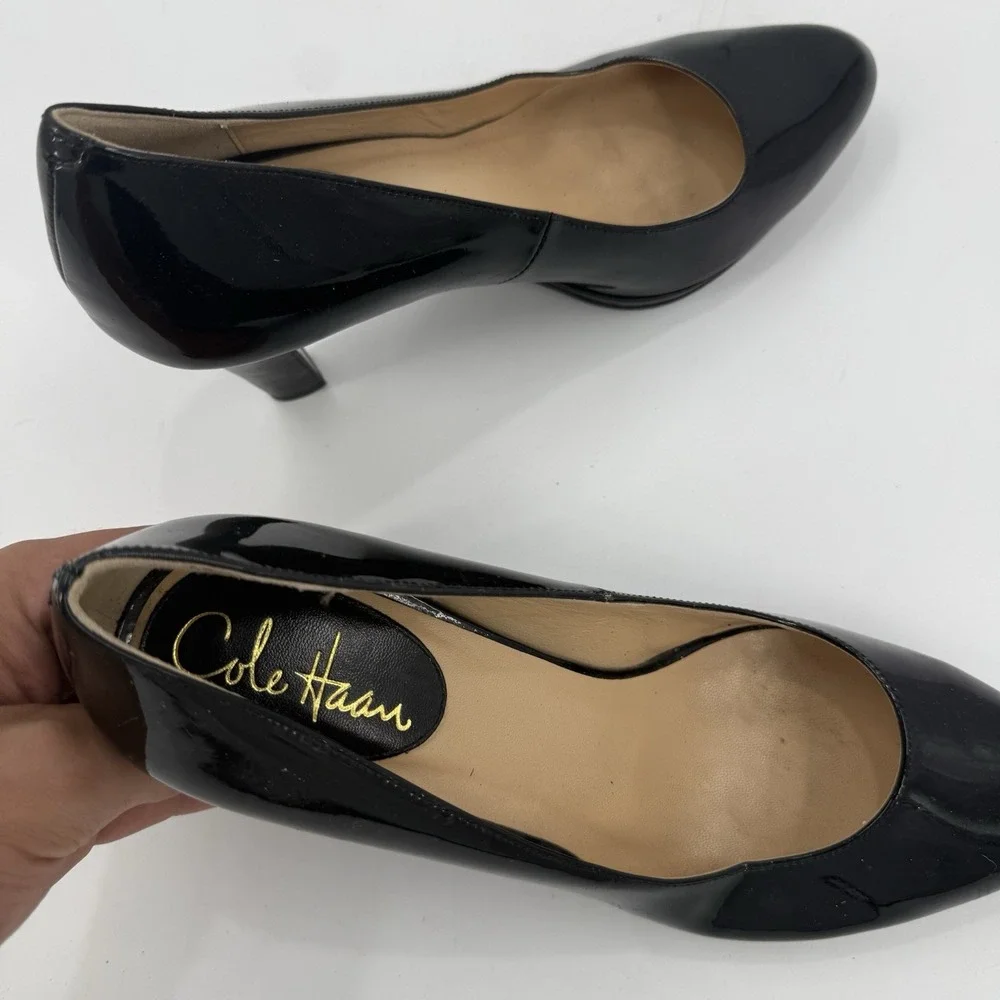 Cole Haan Women's 8B Black Patent Leather Platform Pumps Heels